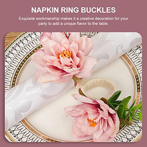 Cabilock 2pcs imitação de flores de flor anéis peony sertte fivela buckle titular de gravata para a mesa de casamento de