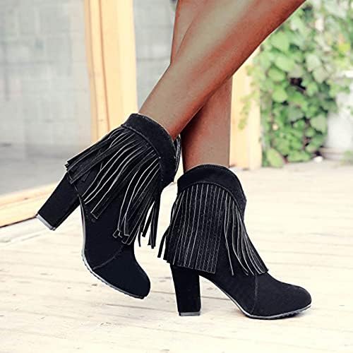 Mulheres Caminhando botas largura largura Vintage Flor Ethnic Style Shoes de bota de calcanhar de calcanhar Sapatos de amortecimento