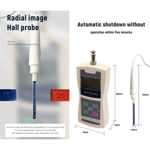 Tesla medidor digital Gauss medidor gaussmeter Fluxo magnético Medidor de radial hall sonda zmst-5