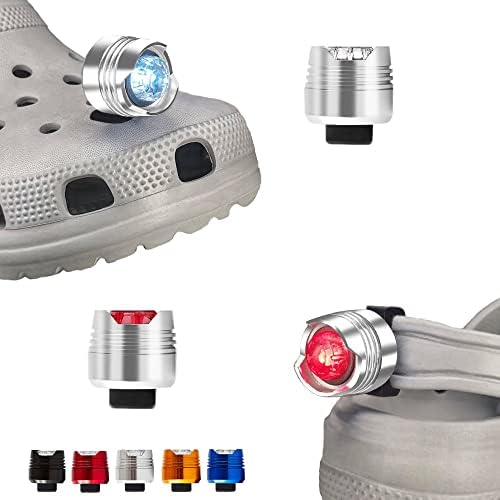 Faróis e luzes traseiras para Crocs Shoe 4pcs, encantos de decoração de calçados, Luzes Croc Clipe no sapato de entupimento,