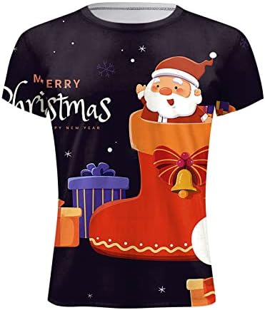 XXBR Christmas Mens Solider Soldem curta T-shirts, Funny Natal Santa Papai Noel Treino Athletic de Treino Athlético