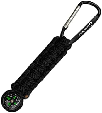 Istarziberlla paracord carabiner bússola, leves de bolso de bolso impermeável Compass paracord para camping ao ar