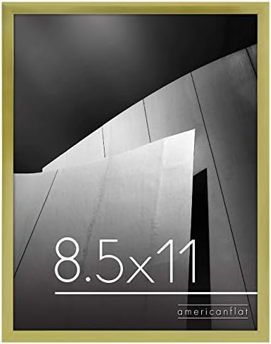 Americanflat 8.5x11 Frame de imagem em ouro - Faça foto fotográfica de borda com vidro resistente a quebra - formatos horizontais