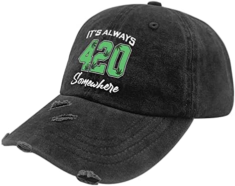 Weed 420 Chapéus de papai são sempre 420 em algum lugar Caps de beisebol para homens Caps vintage ajustáveis