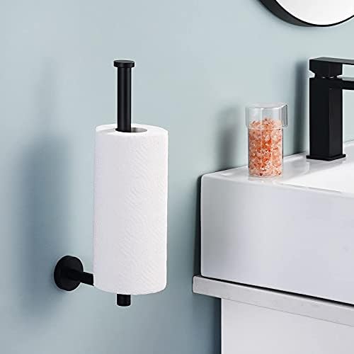 Kes Kitchen Paper Tootom Solder sob armário Matte preto preto de 11 polegadas Dispensador de toalhas de papel Montagem