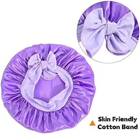 Danmy Kids Satin Bonnet Sleep Bap para bebês infantil garotinhas, cabelos encaracolados Captina de cetim ajustável para crianças