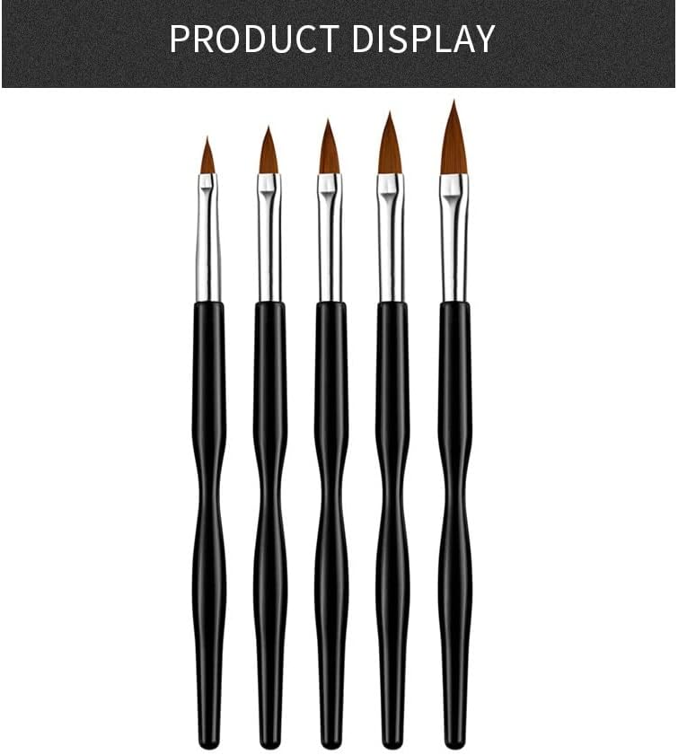 N/A 5pcs/set acrílico em pó de acrílico Brushes de desenho de desenho de arte Manicure Tool para 3D Pintura Patter