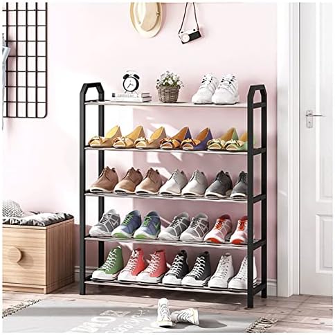 Mybaq Shoe Rack Black Hallway High, Shoe Racks Storage Montagem rápida e de grande capacidade, Rack de sapato Alto preto adequado para