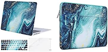 Mosis Plastic Creative Creative Wave Mármore Casa dura e capa do teclado e transporte de manga compatível com MacBook Air 13 polegadas,