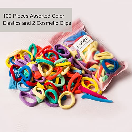 100pcs elásticos de cabelo laços para mulheres, 1,8 polegada de diâmetro colorido faixas de cabelo para cabelos finos