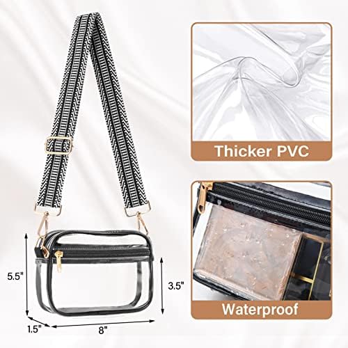 Hulisen Clear Crossbody Bag Stadium aprovado, bolsa clara para homens, bolsa de ombro transparente mensageiro