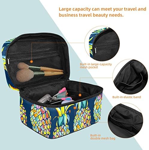 Abacaxi colorido Funny Travel Makeup Bag Organizer Bag Bag para cosméticos, produtos de higiene pessoal, escovas