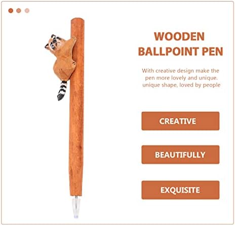 Cabilock Raccoon Design esferográfico caneta esculpida de caneta esculpida desenho animado de caneta de caneta de caneta