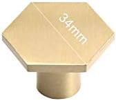 O outaku Solid Brass Hexagon Kitchen Gabinete e puxa o Gold Drawer Cleater Móveis Cluclo da porta Pull Hardware 2pack