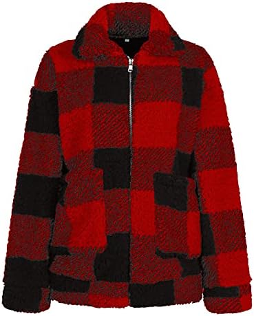 Jackets escolares de bolso de Topunder Woman Cozy Tartan Essential Outerwear