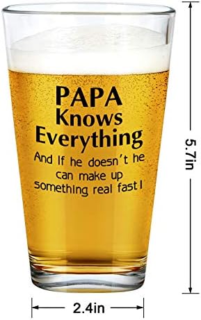 Papa sabe tudo o copo de cerveja, Natal ou presente de aniversário para pai homem pai marido marido da filha filho
