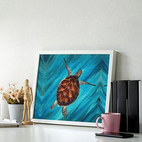 Kits de pintura de diamante de tartaruga marinha colorida de natação de natação 5D DIY Full Full Drill Rhinestone