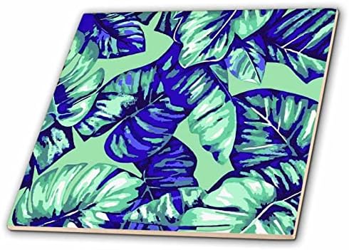 3drose azul e aqua folhas tropicais coloridas monstera e banana - telhas