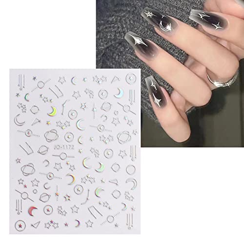 Jmeowio 9 lençóis Aurora unhas adesivas Decalques Auto-adesivo pegatinas uñas folhas holográficas suprimentos de unhas de unhas
