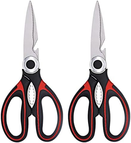 Tesãos de cozinha pesada premium de 2 pacote tesouras de cozinha de aço inoxidável Ultra Sharp Scissors de cozinha, EJ-2018