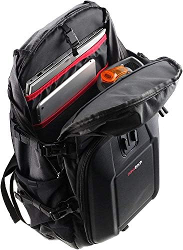 Backpack da câmera de ação Navitech e estojo de armazenamento azul com cinta de tórax integrada - compatível com a câmera de ação