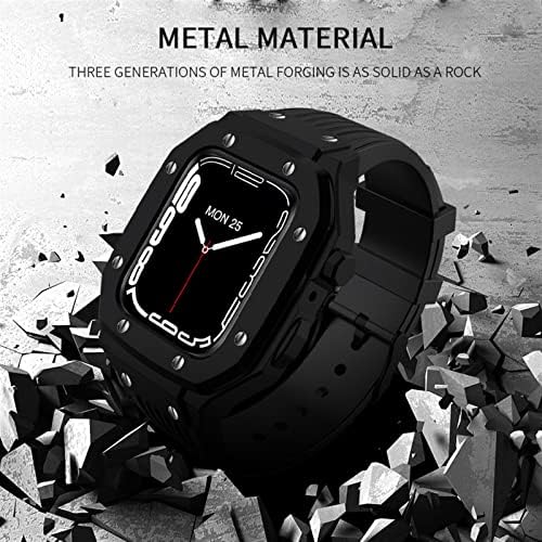 Houcy para Apple Watch Band Série 8 Casa de relógio de liga de liga de liga 44 mm 42mm 42mm 45mm Metal Luxury Metal Aço inoxidável