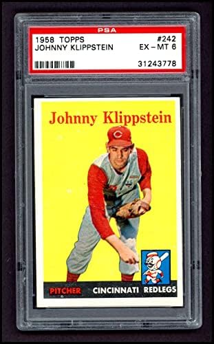 1958 Topps 242 Johnny Klippstein Cincinnati Reds PSA PSA 6.00 Reds