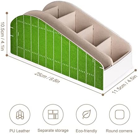 Titular de controle remoto de campo de futebol americano com 6 compartimentos caixa de armazenamento de organizador remoto de couro
