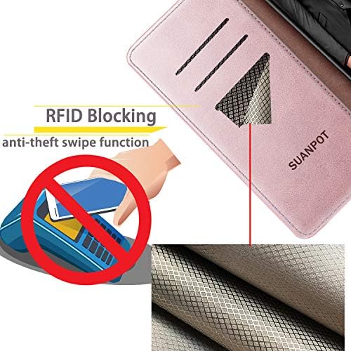 Suanpot para OnePlus Nord N100 com RFID bloqueando a carteira de couro de couro Titular de cartão de crédito, Flip