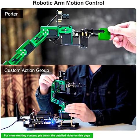Yahboom Robotic Arm Raspberry Pi Robot Kit AI Edifício de mãos com câmera com câmera 6-DOF Programável Robô de DIY eletrônico AI