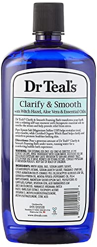 O banho de espuma do Dr. Teal com sal puro epsom, esclarecer e suave com avelã e aloe vera, 34 fl oz