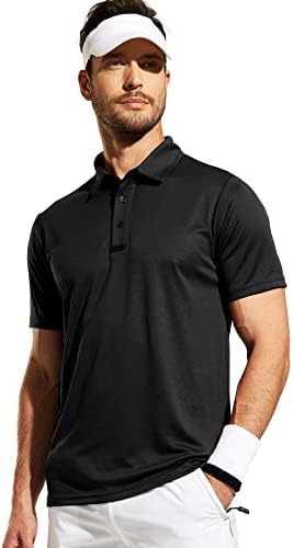Mier Men's Polo Camisetas Quick Dry Golf Sleeve curta Casual Hortigo Casual Wicking Performance Top, Poliéster reciclado