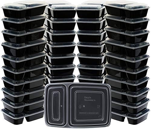 16 pacote - Simplehouseware 2 Compartimento Alimento Refeição de Refeição de Preparação Caixas de Container de Armazenamento