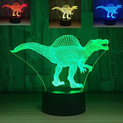 3D Dinosaur Night Night Tabel Light Desk Illusion Lâmpadas de ilusão 7 Luzes de cores Luzes de mesa LED Lâmpada Xmas Home Love