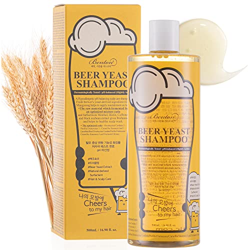Shampoo de levedura de cerveja Benton, shampoo de biotina para perda de cabelo para rajinismo - Volumização, terapia de rebrota,