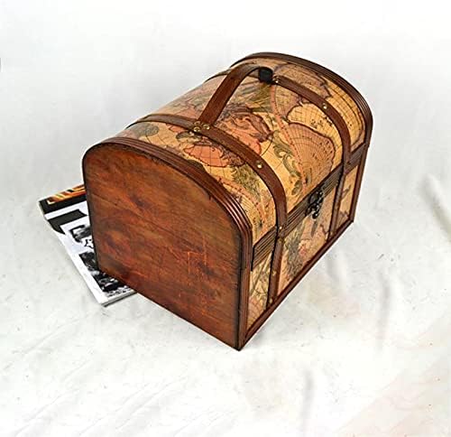 Caixa de armazenamento de jóias de madeira vintage de Anncus Organizador da caixa de madeira Treasure Arcrafts Handcrafts Home Decoration Acessórios Caixa de embalagem de presentes - Caixa