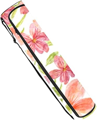 Bolsa de transportadora de tapete de ioga de flores vermelhas com alça de ombro com alça de ioga bolsa de ginástica