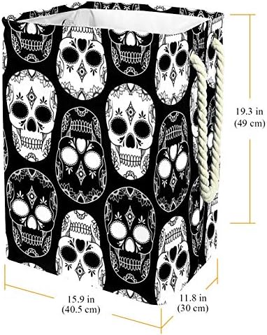 Skulls Indomer Padrão 300D Oxford PVC Roupas à prova d'água cesto de lavanderia grande para cobertores Toys de roupas