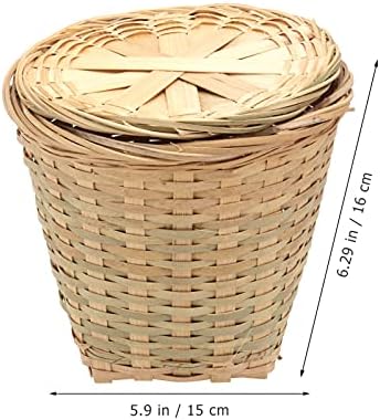 Recipientes de alimentos para cabilock cestas tecidas 2pcs cestas de ovo de bambu cesta de armazenamento lixeira com tampa de lancho