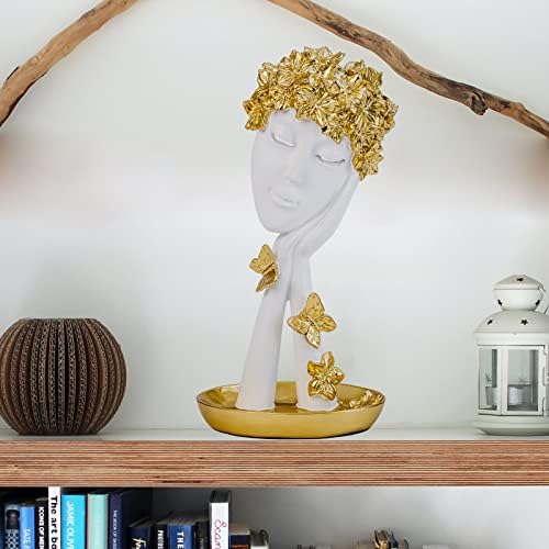 Galiyen Home Decor Modern pensador estátua abstrata escultura de arte, estatuetas colecionáveis ​​de 11 h resina h para casa, sala de estar, escritório, estante de livros, decoração de desktop