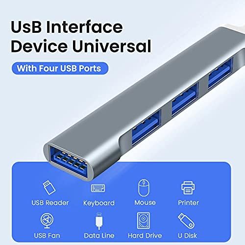 KXDFDC 4 em 1 Hub tipo C para USB 3.0 Hub de cubo Hub 5 Gbps Transmissor de velocidade rápida Adaptador USB tipo C