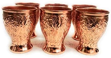 Copper puro indiano feito à mão Ayurveda Benefício de saúde manual Drinkwarware copos de tabela de table unders serving tumblers