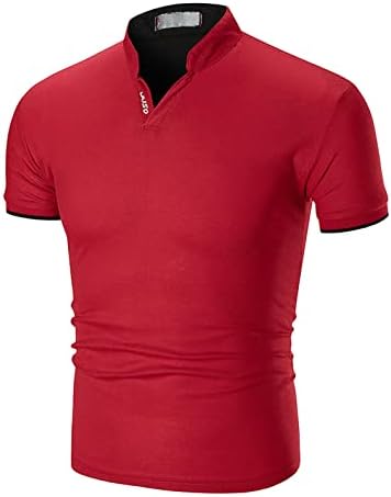 2023 New Summer Men's Rigid Collar Casual Color Moda de Moda Curta Tops Vestidos de Moda Men