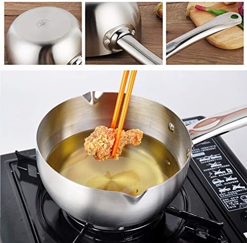 Guangming - Molho Pan Non Stick Longa Milã Pan com 2 lábios derramados Utensílios de metal saudáveis ​​e compactos 304 Aço inoxidável