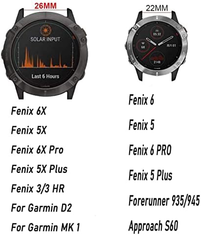 Murve 20 22 26mm Redução rápida RAIXA VABA DE VABELA PARA GARMIN Fenix ​​5 5 mais 6 6x Pro 3HR D2 Mk1 935 Smart Watch Silicone