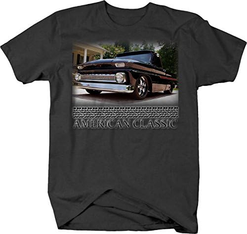 Muscle Car Classic Car C10 Black & Chrome Truck 1960-66 Camiseta para homens