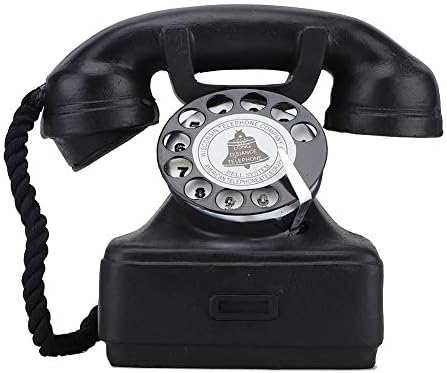 PLPLAAOO Ornamento de telefone antigo vintage, telefone com fio com fio Retro com fio rotativo telefone, suporte de telefone