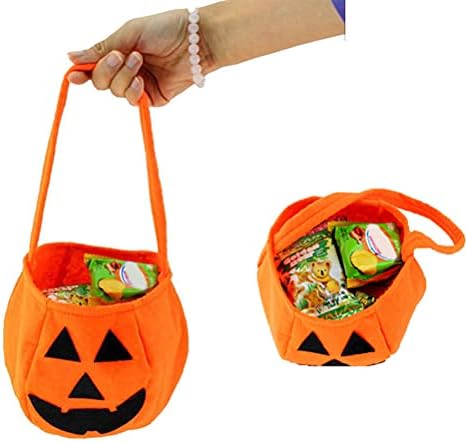 ABAODAM 4PC Pumpkin Shape Halloween Decoração Use Bolsa Prática Bolsa Criança para Cabinetes Para Festumes de Festas