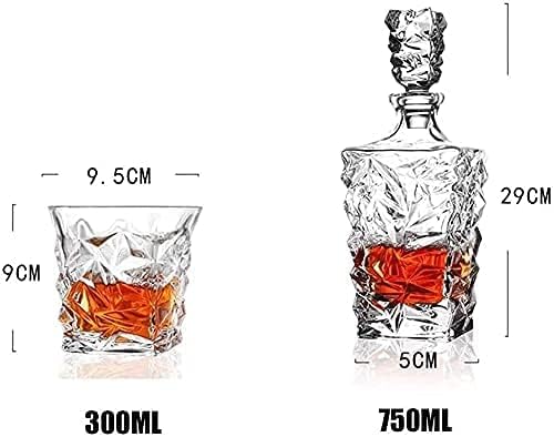 Decanter Conjunto de uísque Decanter Wine Decanter Premium Whisky Decanter Conjunto de 4 copos sofisticados para uísque, bourbon,