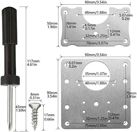 4pcs dobradiças placa de reparo, armário de cozinha Placa de reparo de dobradiças, placa de reparo da porta do armário de aço inoxidável